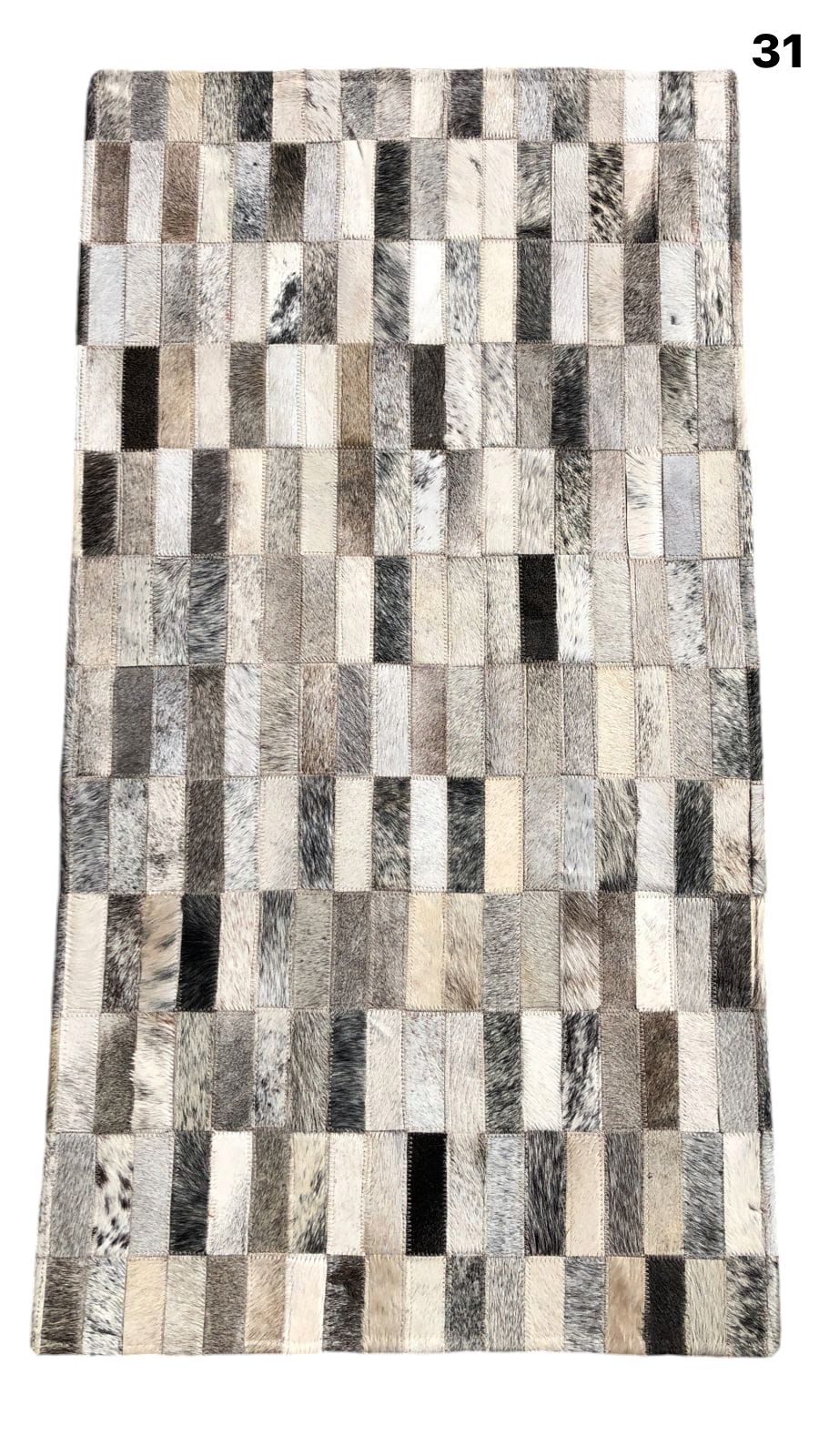 Mosaic Leather Patchwork Rug 3' x 1'5"
