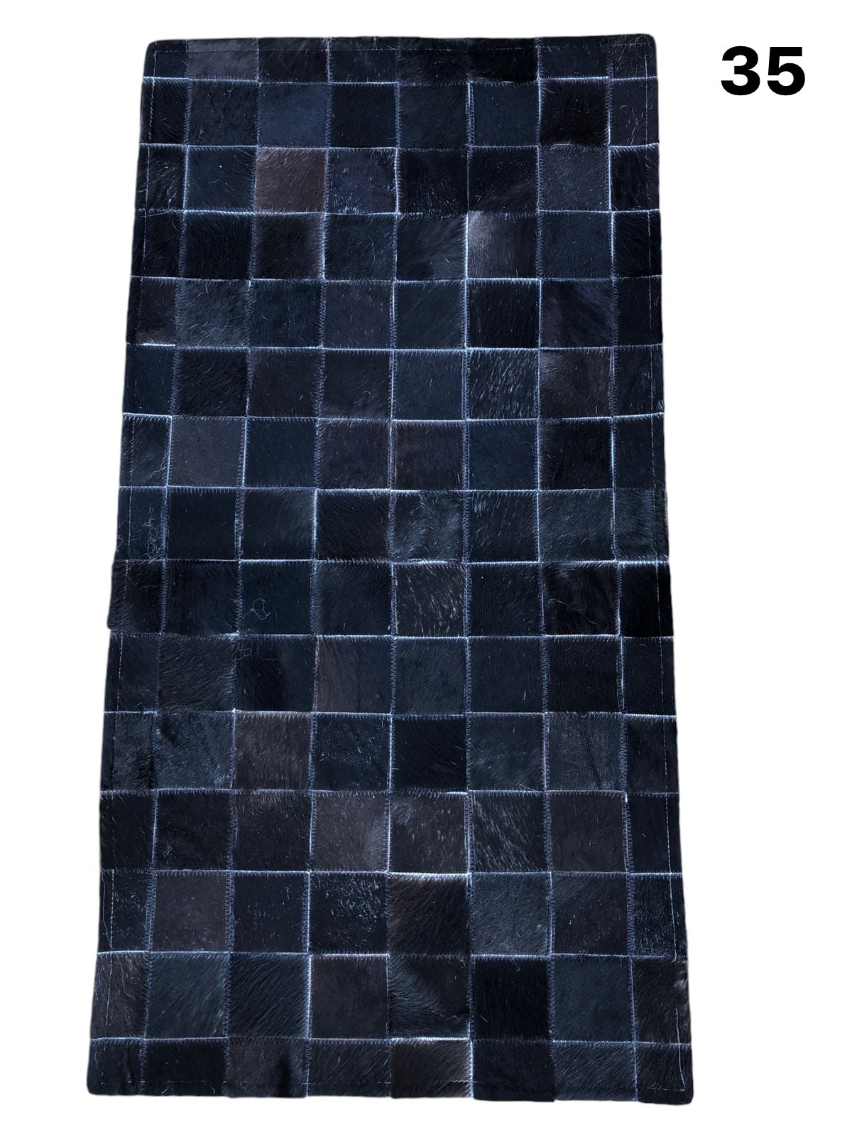 Mosaic Leather Patchwork Rug 3' x 1'5"