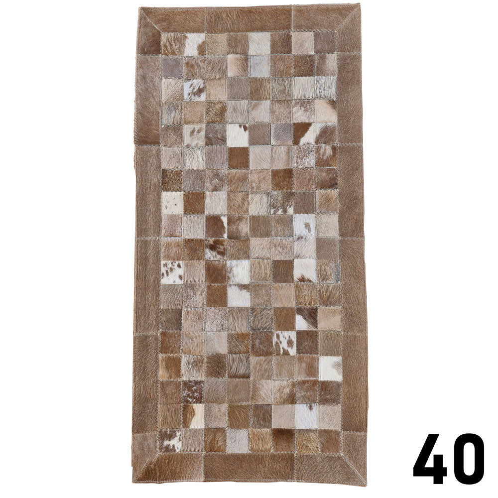Mosaic Leather Patchwork Rug 3' x 1'5"