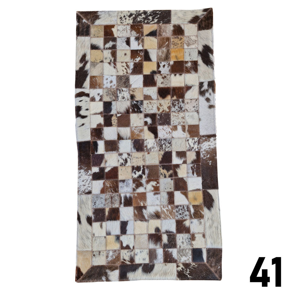 Mosaic Leather Patchwork Rug 3' x 1'5"