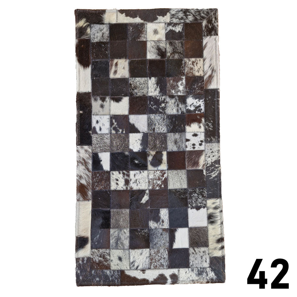 Mosaic Leather Patchwork Rug 3' x 1'5"
