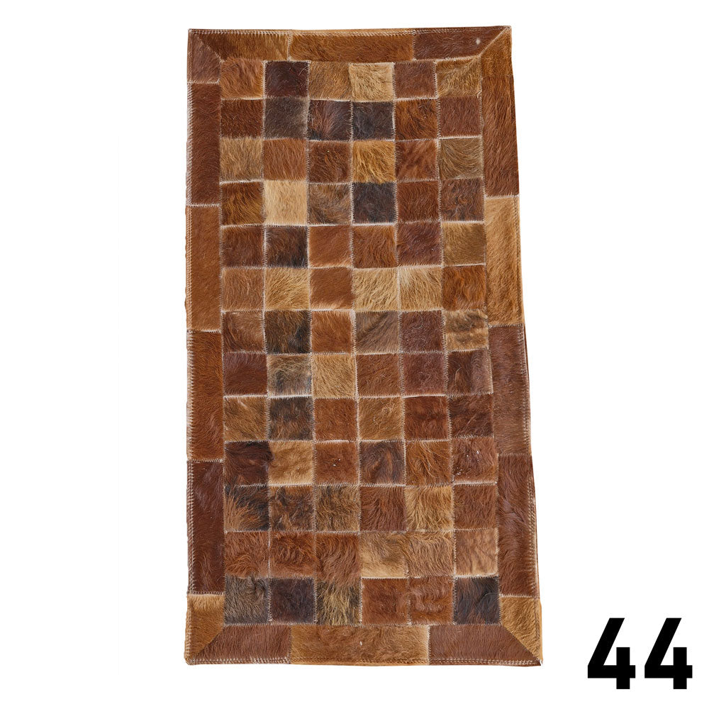Mosaic Leather Patchwork Rug 3' x 1'5"