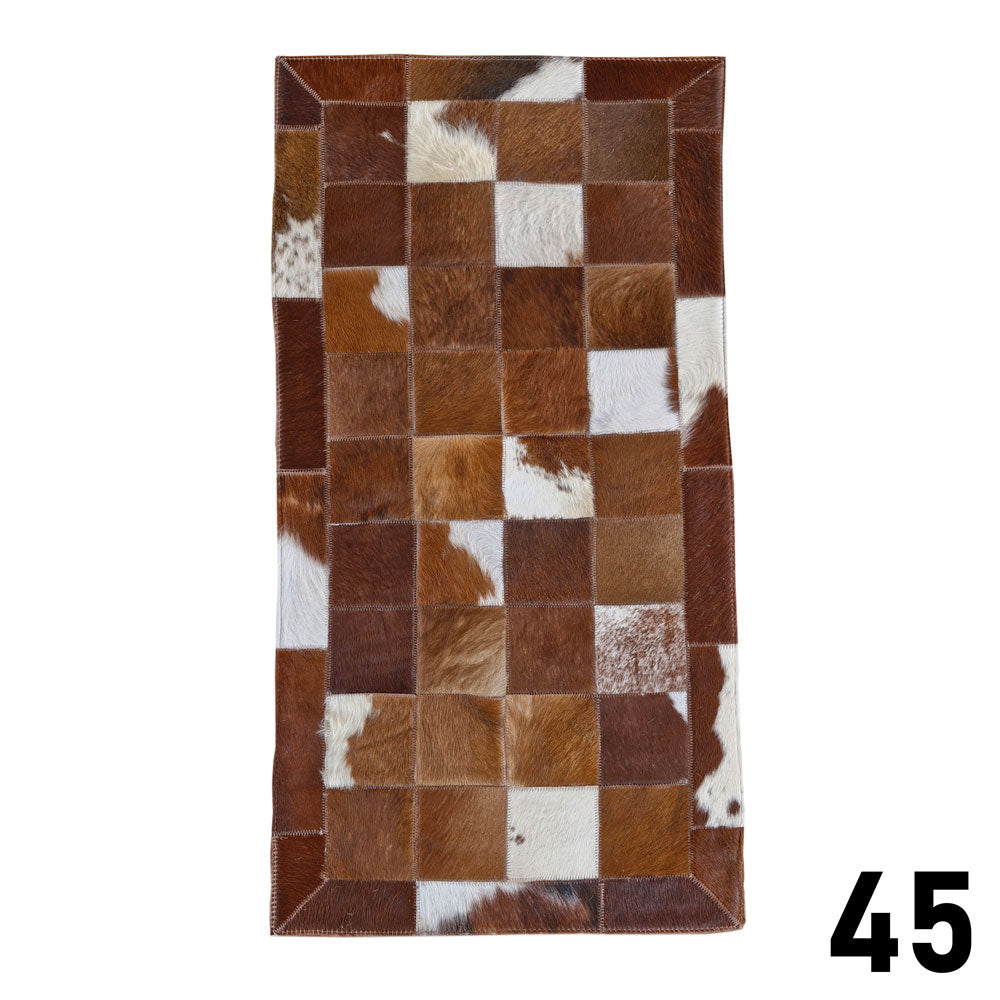 Mosaic Leather Patchwork Rug 3' x 1'5"