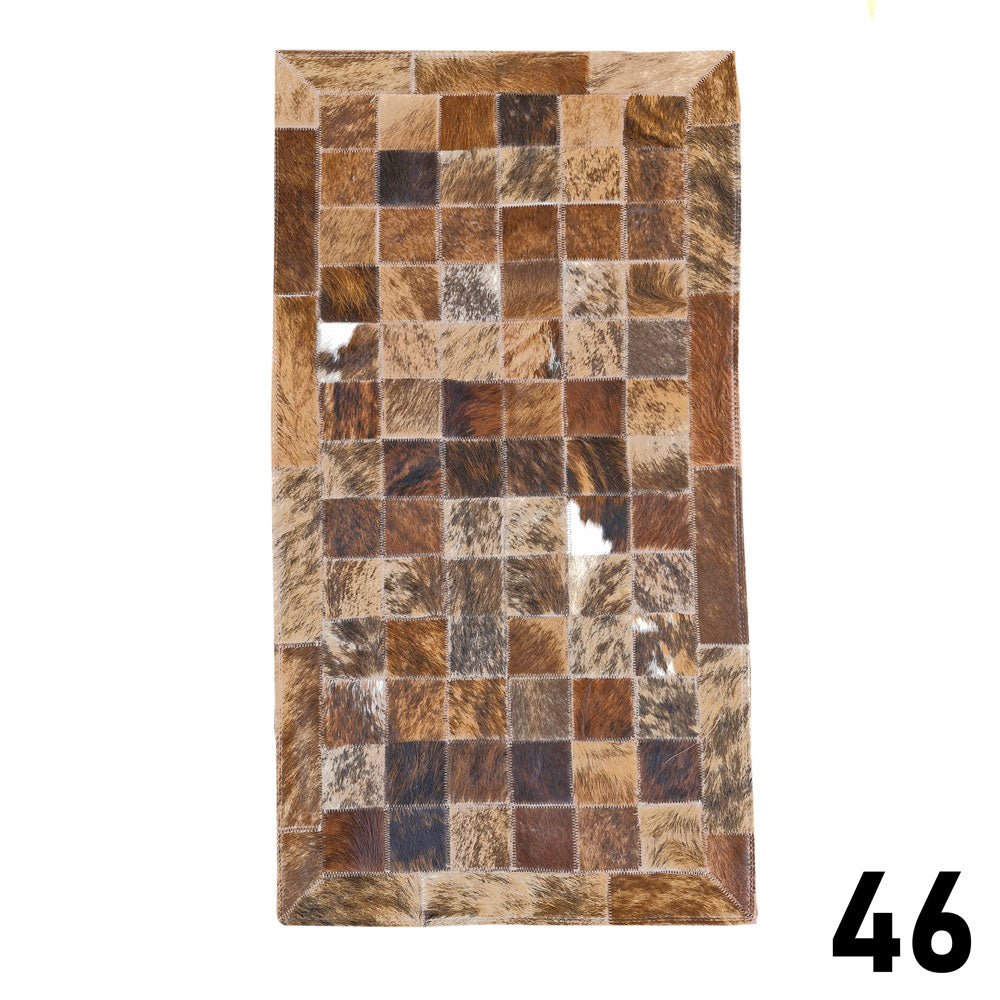 Mosaic Leather Patchwork Rug 3' x 1'5"