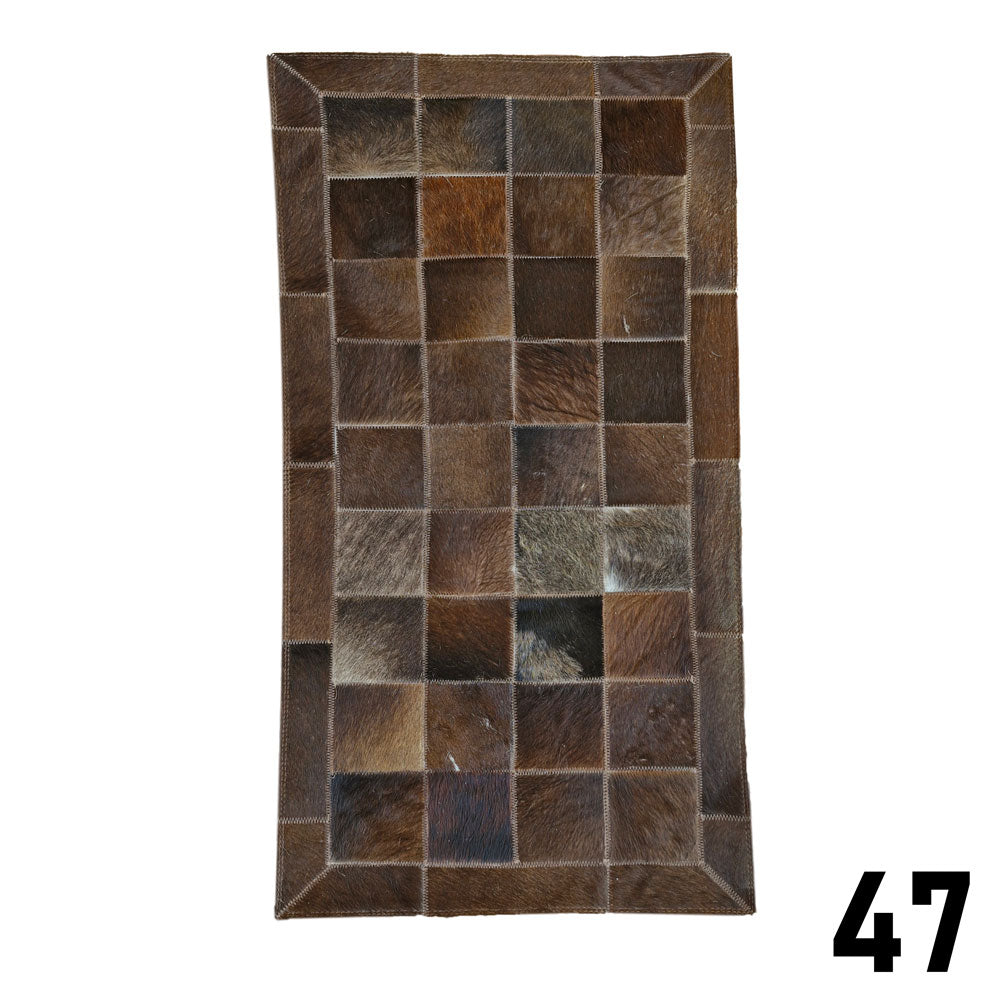 Mosaic Leather Patchwork Rug 3' x 1'5"