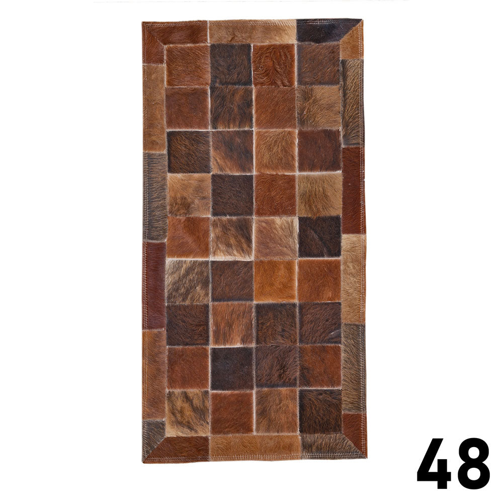 Mosaic Leather Patchwork Rug 3' x 1'5"