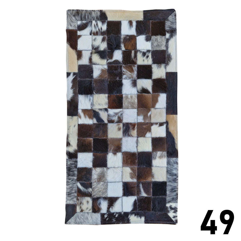 Mosaic Leather Patchwork Rug 3' x 1'5"