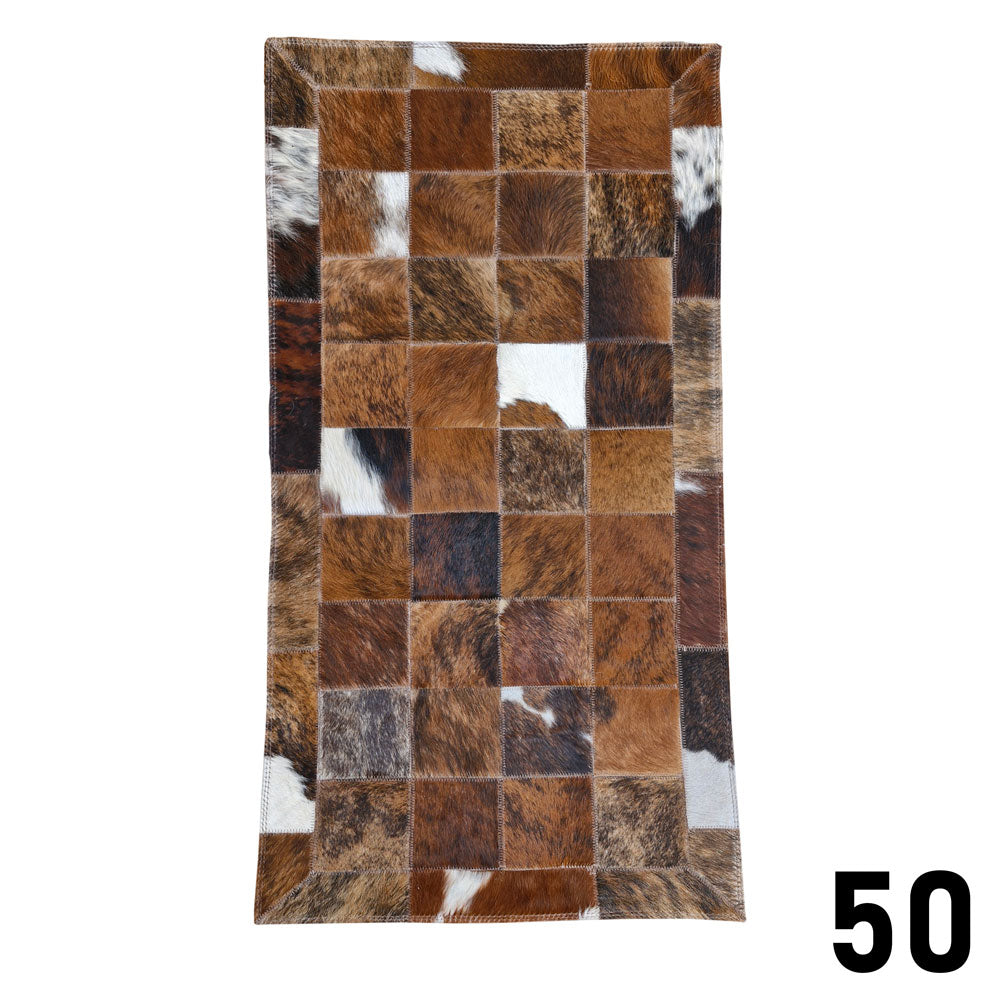 Mosaic Leather Patchwork Rug 3' x 1'5"