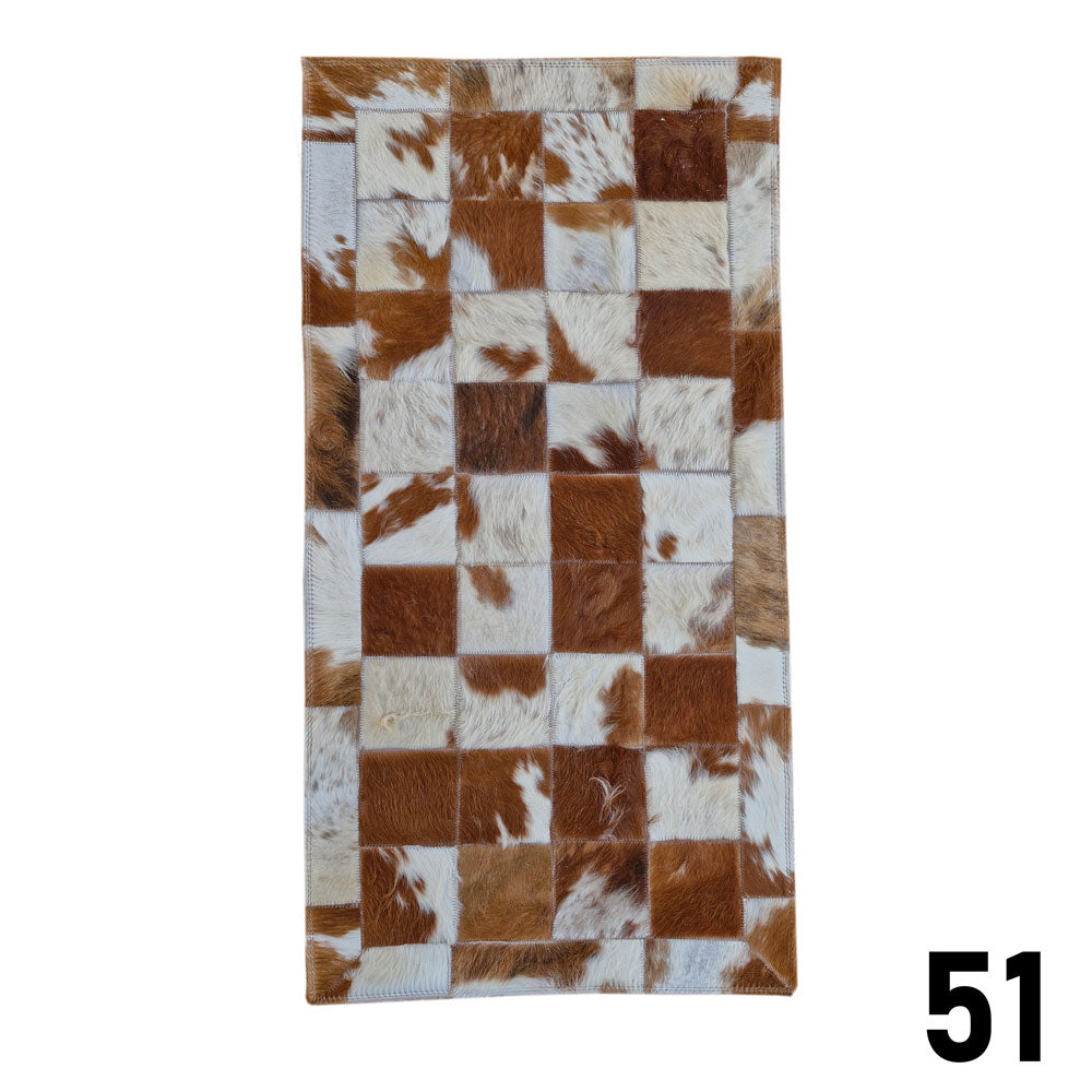 Mosaic Leather Patchwork Rug 3' x 1'5"