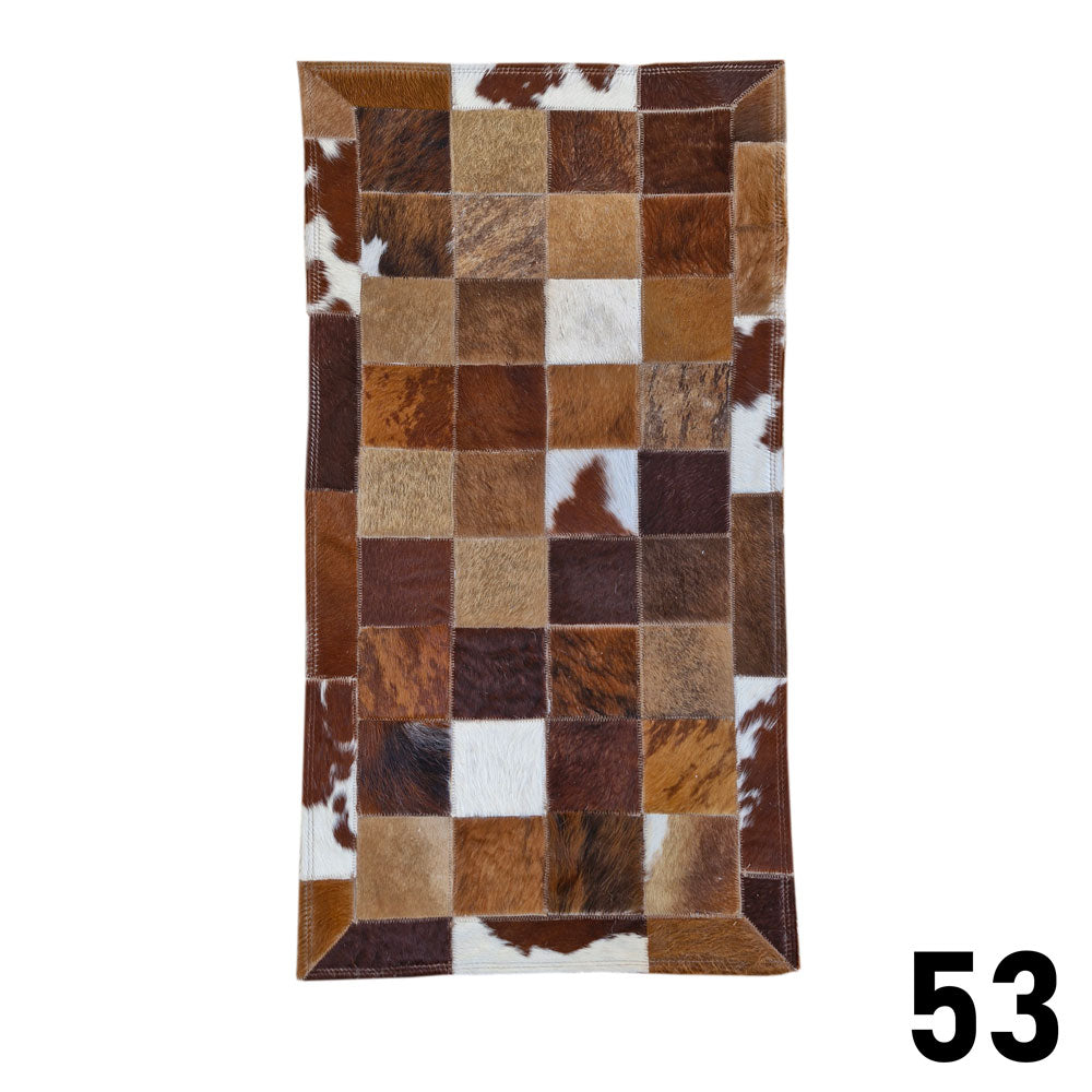 Mosaic Leather Patchwork Rug 3' x 1'5"