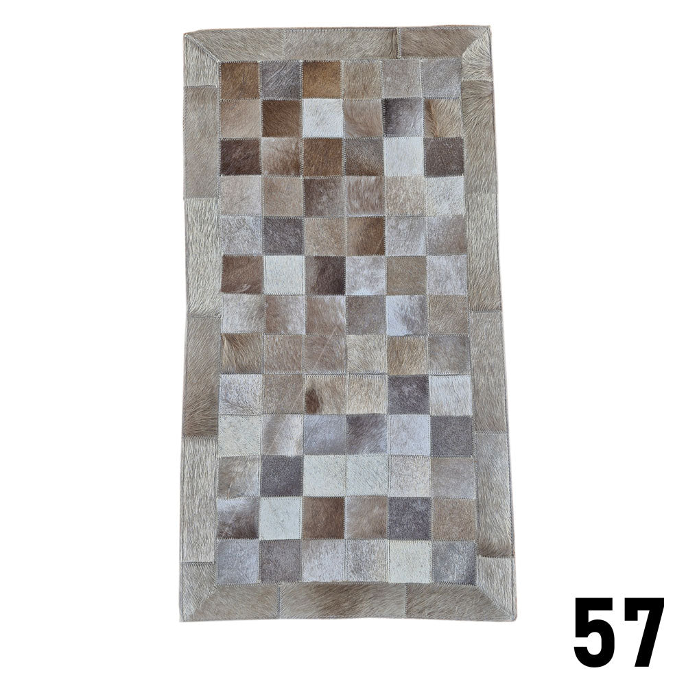 Mosaic Leather Patchwork Rug 3' x 1'5"