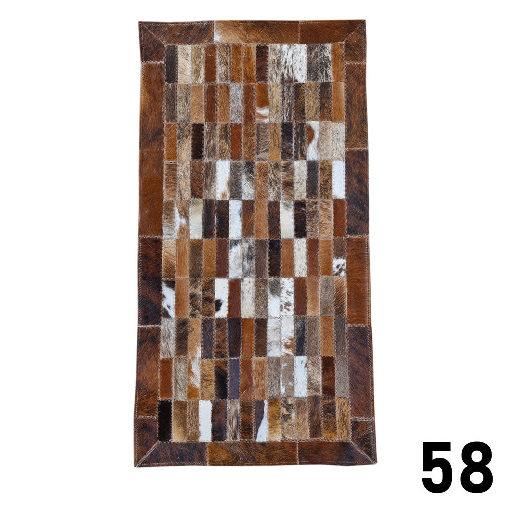 Mosaic Leather Patchwork Rug 3' x 1'5"