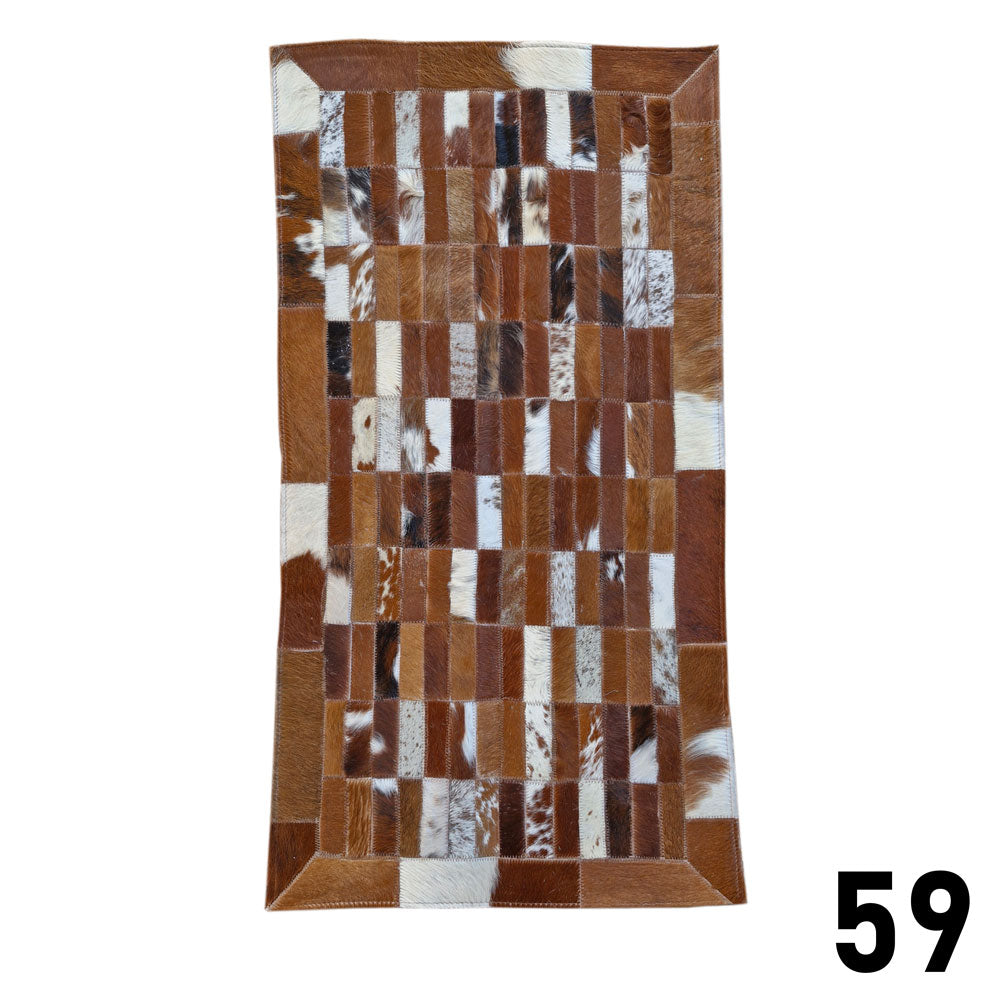 Mosaic Leather Patchwork Rug 3' x 1'5"