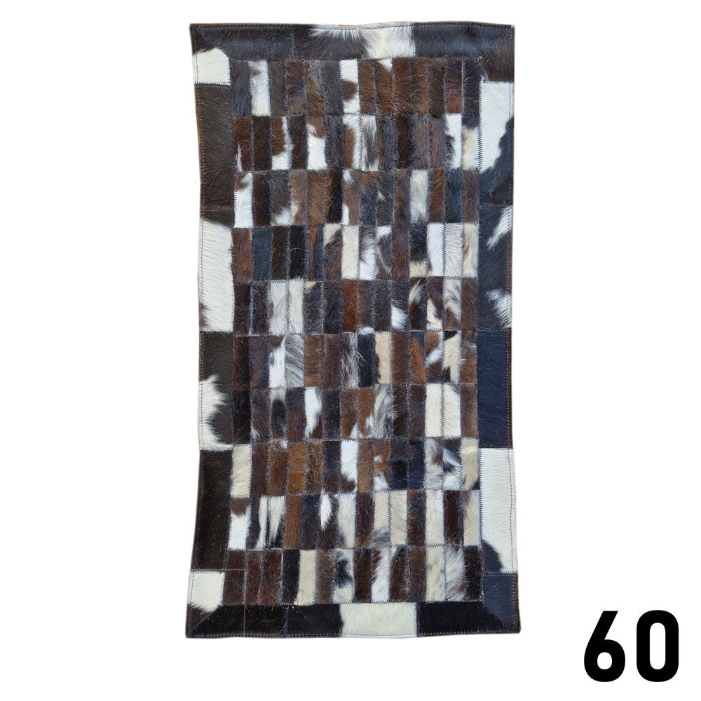 Mosaic Leather Patchwork Rug 3' x 1'5"