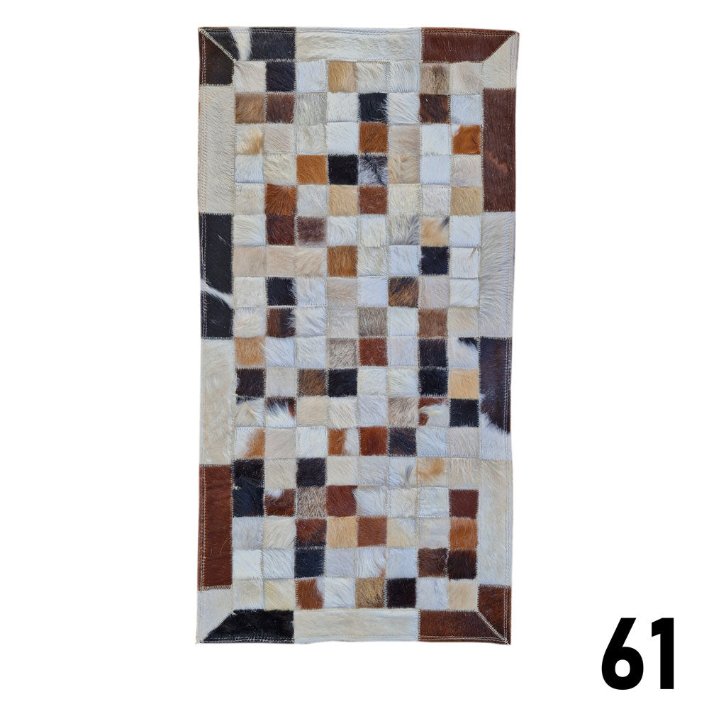 Mosaic Leather Patchwork Rug 3' x 1'5"