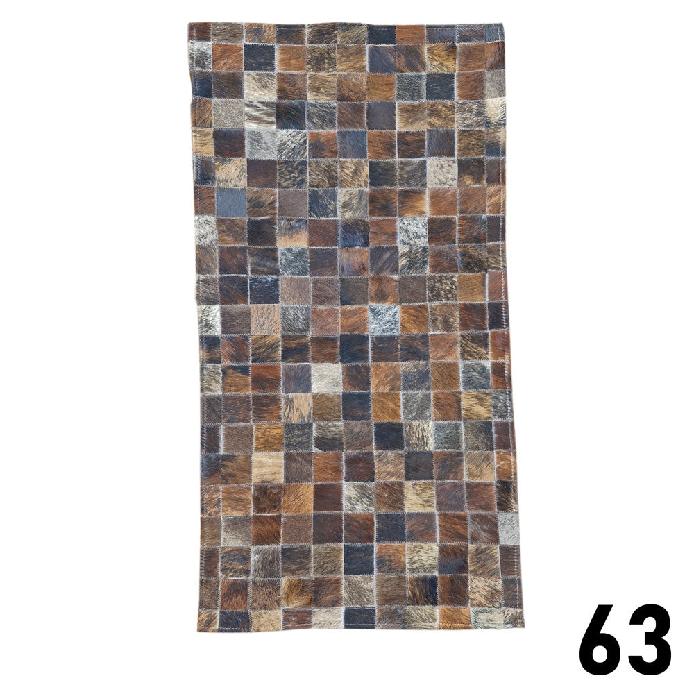 Mosaic Leather Patchwork Rug 3' x 1'5"