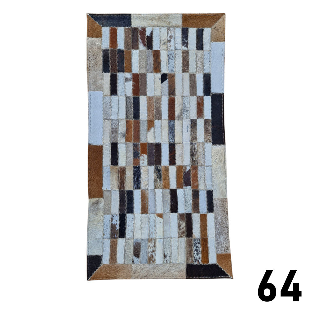 Mosaic Leather Patchwork Rug 3' x 1'5"