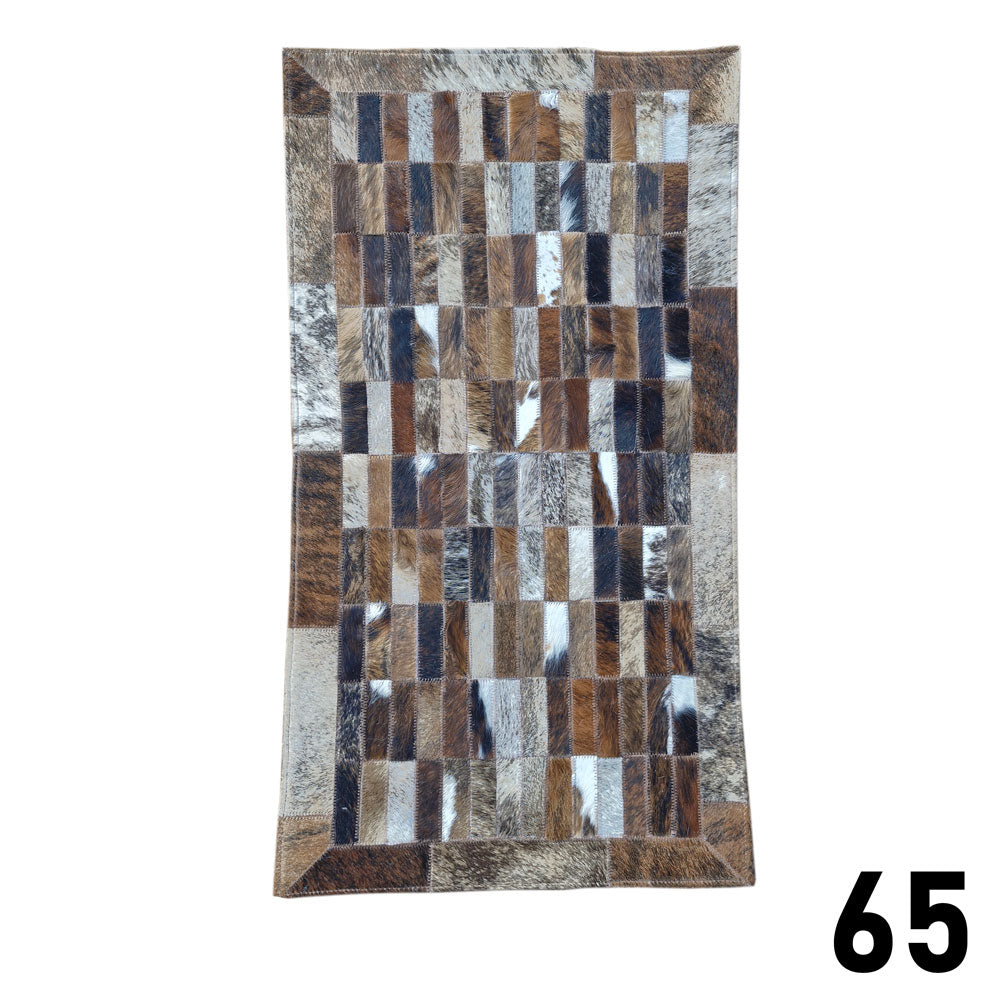 Mosaic Leather Patchwork Rug 3' x 1'5"