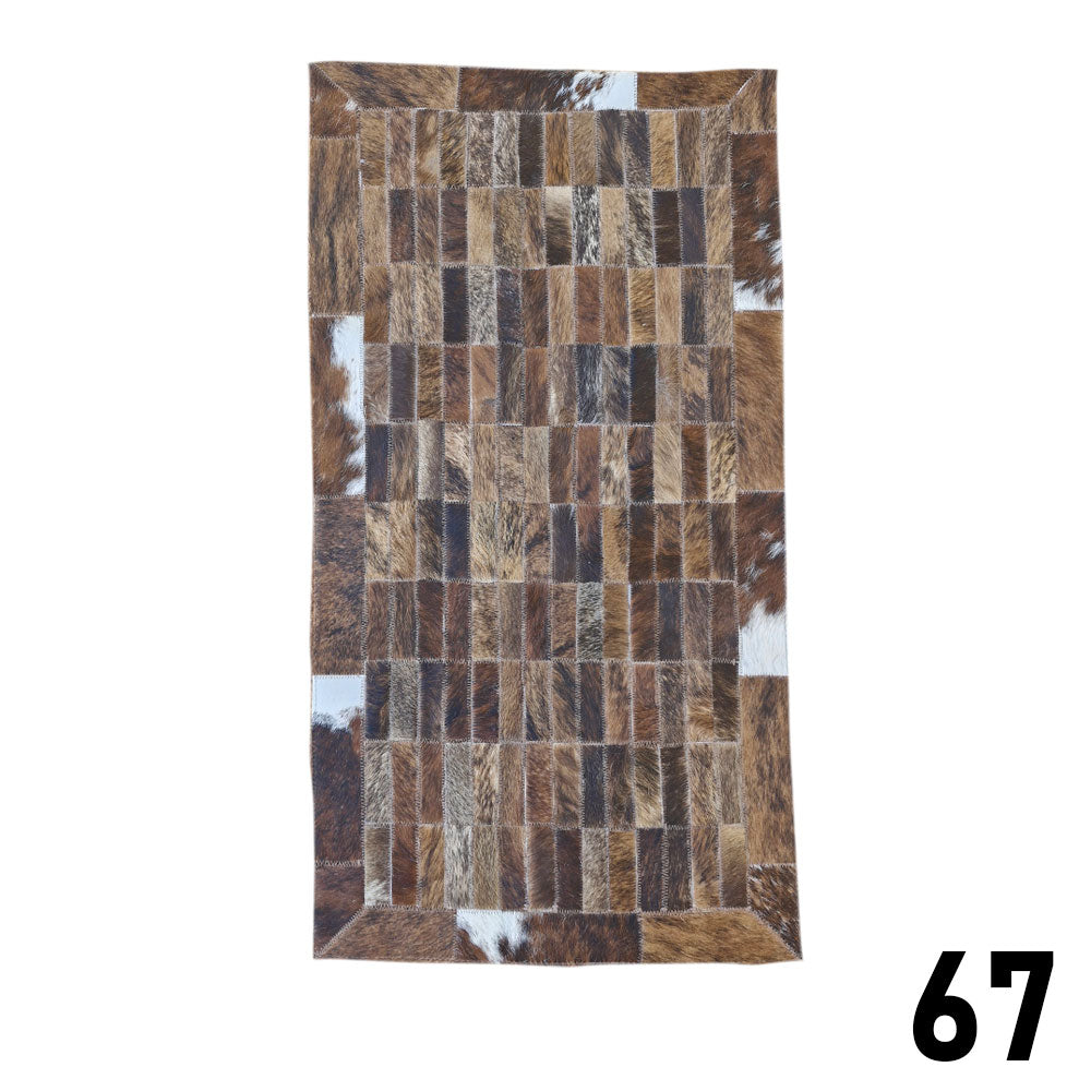 Mosaic Leather Patchwork Rug 3' x 1'5"