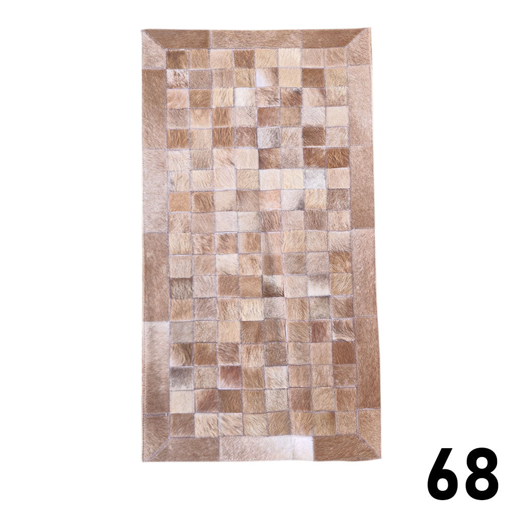 Mosaic Leather Patchwork Rug 3' x 1'5"