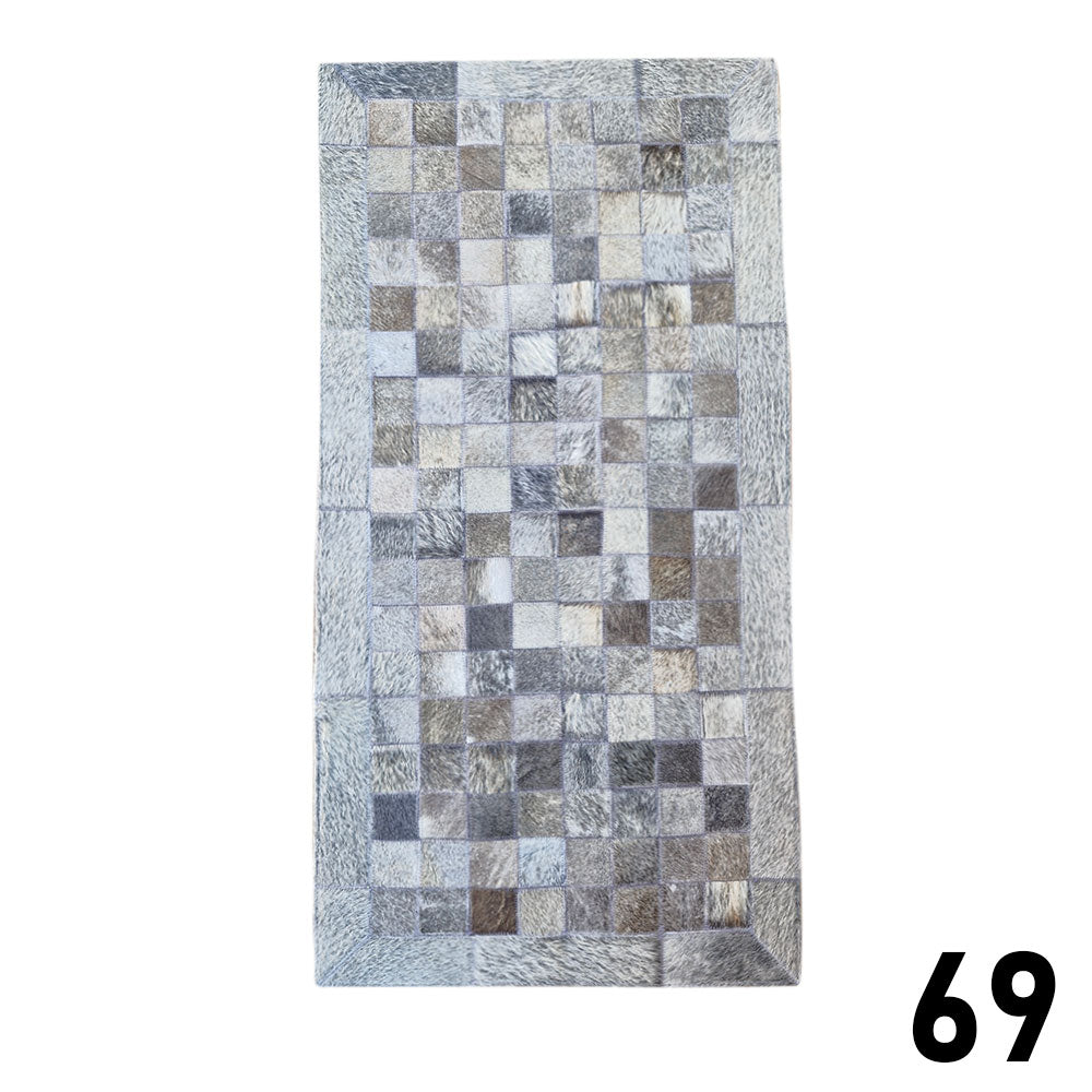 Mosaic Leather Patchwork Rug 3' x 1'5"