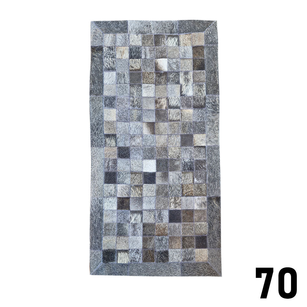 Mosaic Leather Patchwork Rug 3' x 1'5"