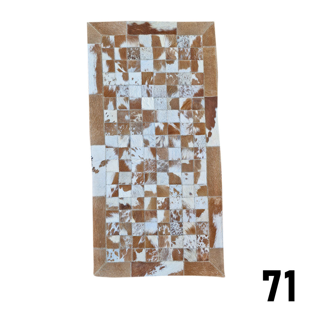 Mosaic Leather Patchwork Rug 3' x 1'5"
