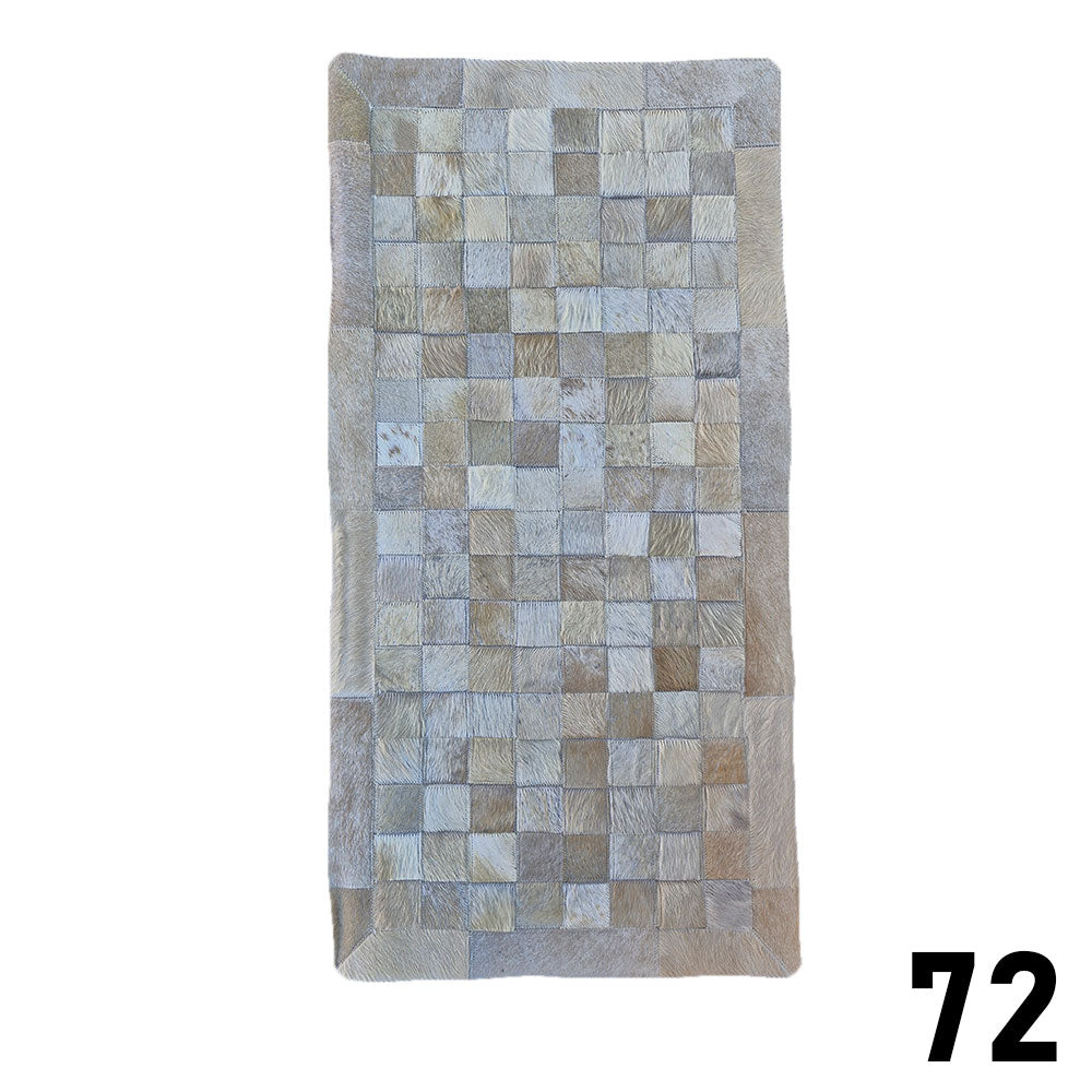 Mosaic Leather Patchwork Rug 3' x 1'5"