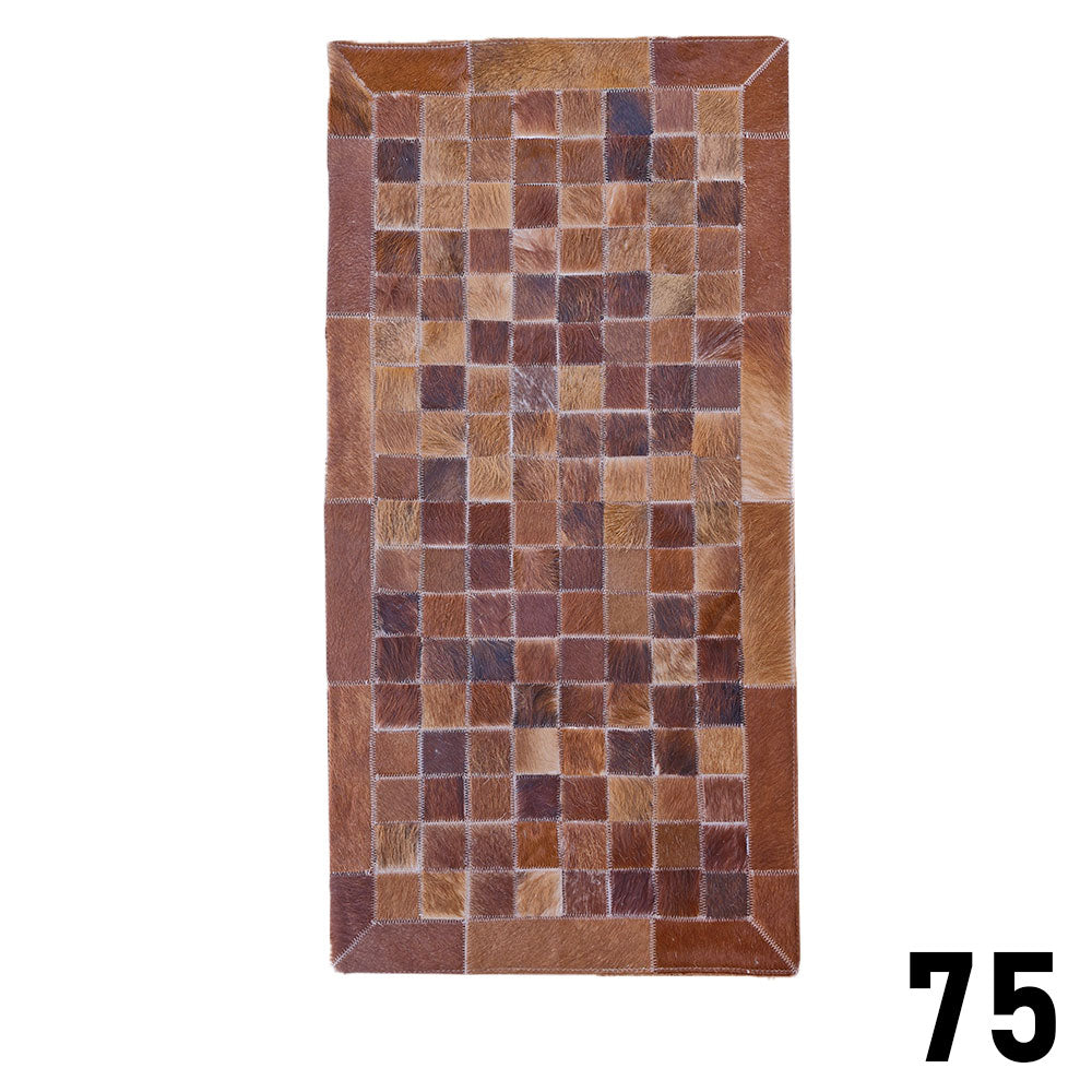 Mosaic Leather Patchwork Rug 3' x 1'5"