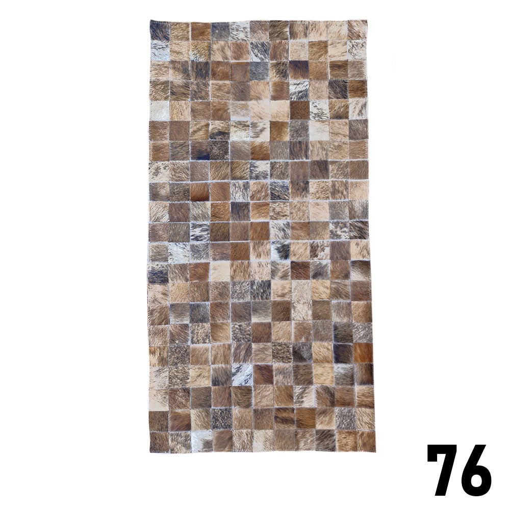 Mosaic Leather Patchwork Rug 3' x 1'5"