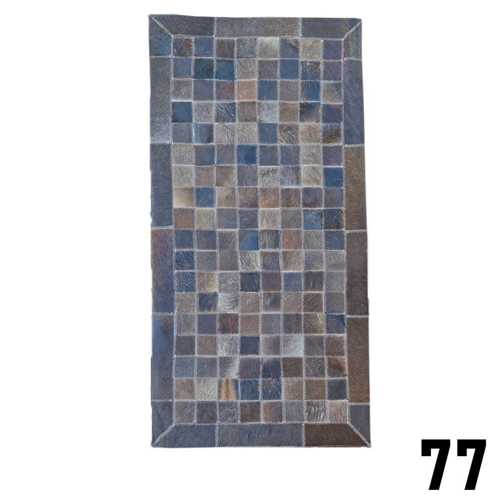 Mosaic Leather Patchwork Rug 3' x 1'5"