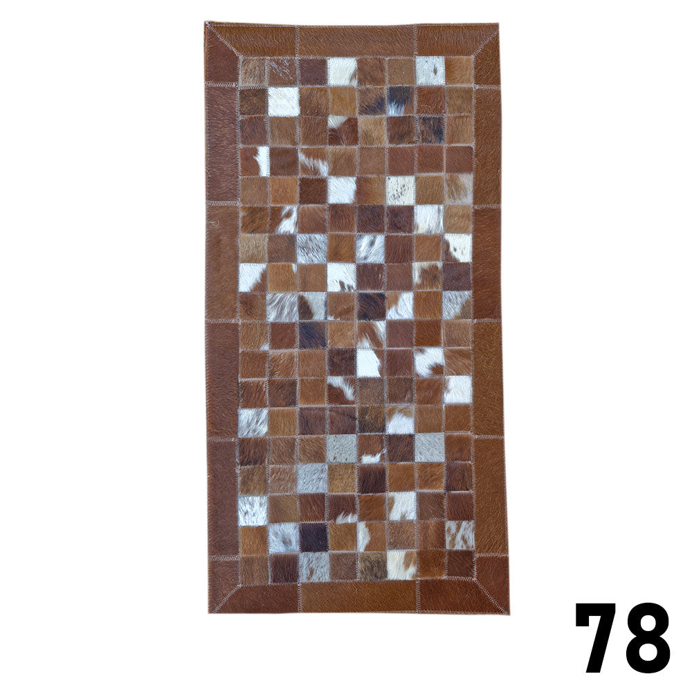 Mosaic Leather Patchwork Rug 3' x 1'5"