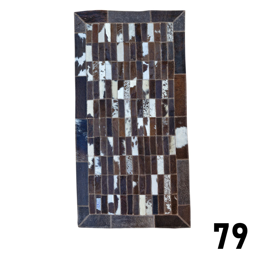 Mosaic Leather Patchwork Rug 3' x 1'5"