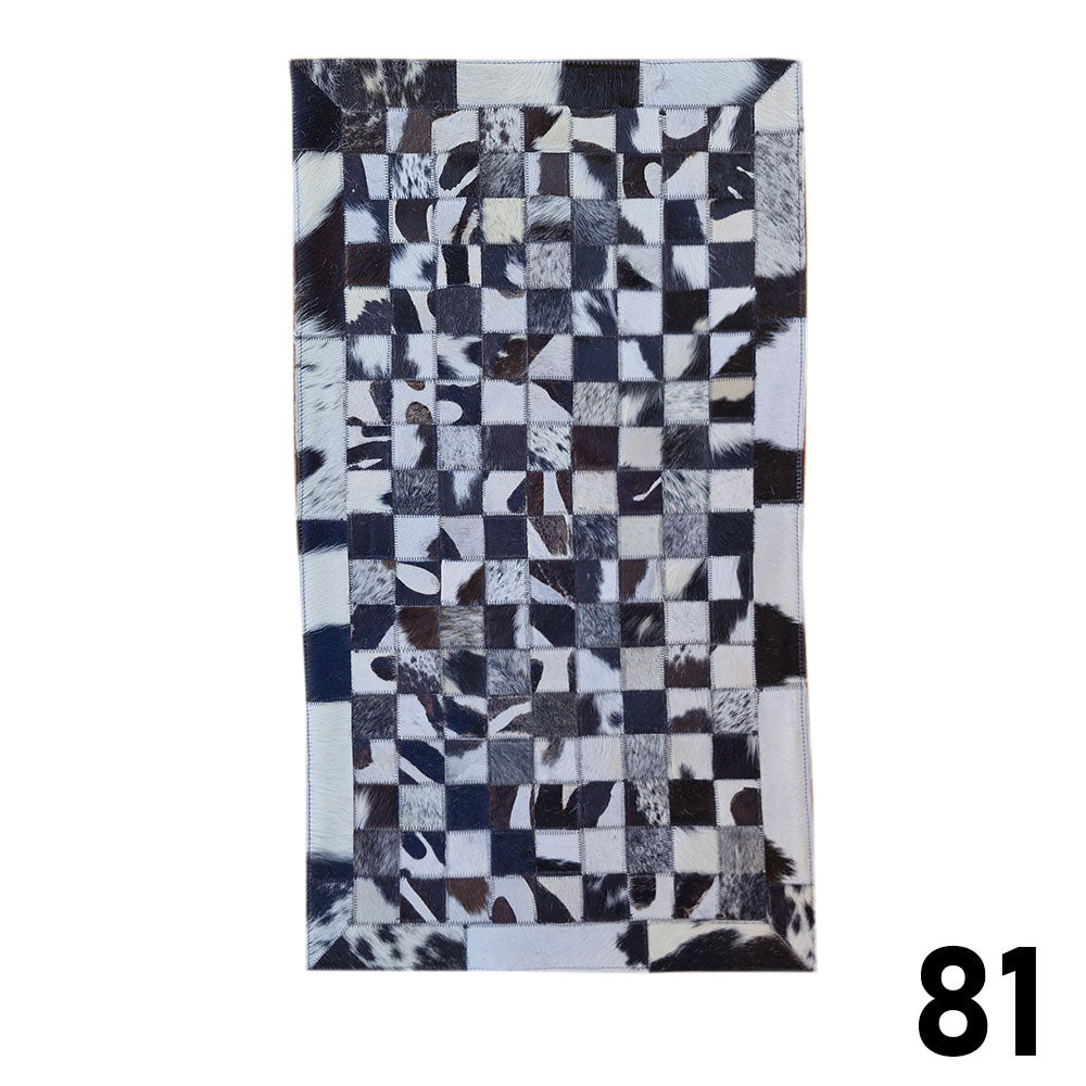 Mosaic Leather Patchwork Rug 3' x 1'5"