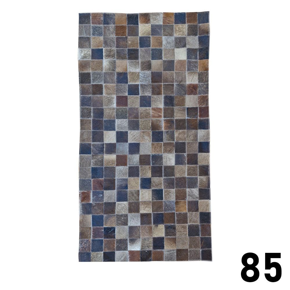 Mosaic Leather Patchwork Rug 3' x 1'5"