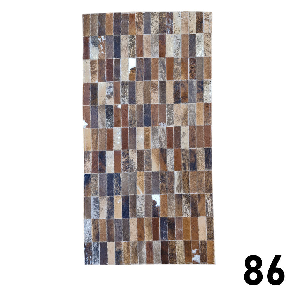 Mosaic Leather Patchwork Rug 3' x 1'5"
