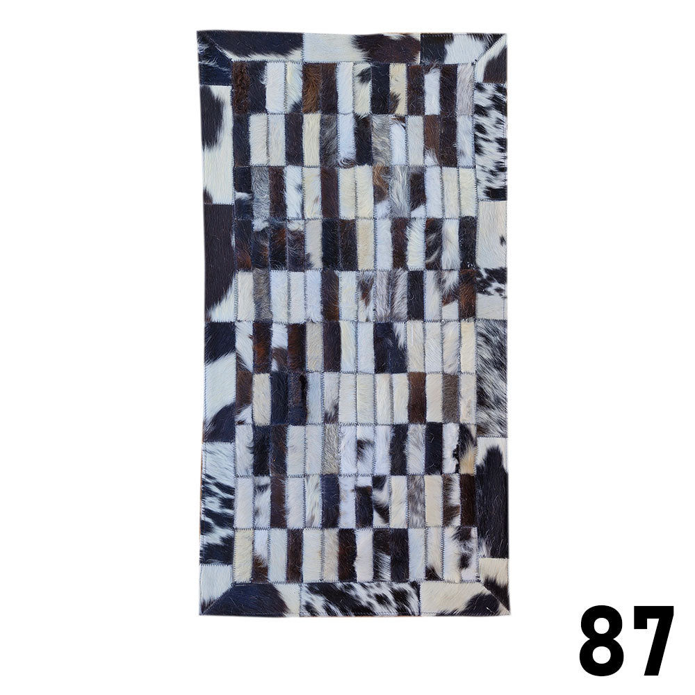 Mosaic Leather Patchwork Rug 3' x 1'5"
