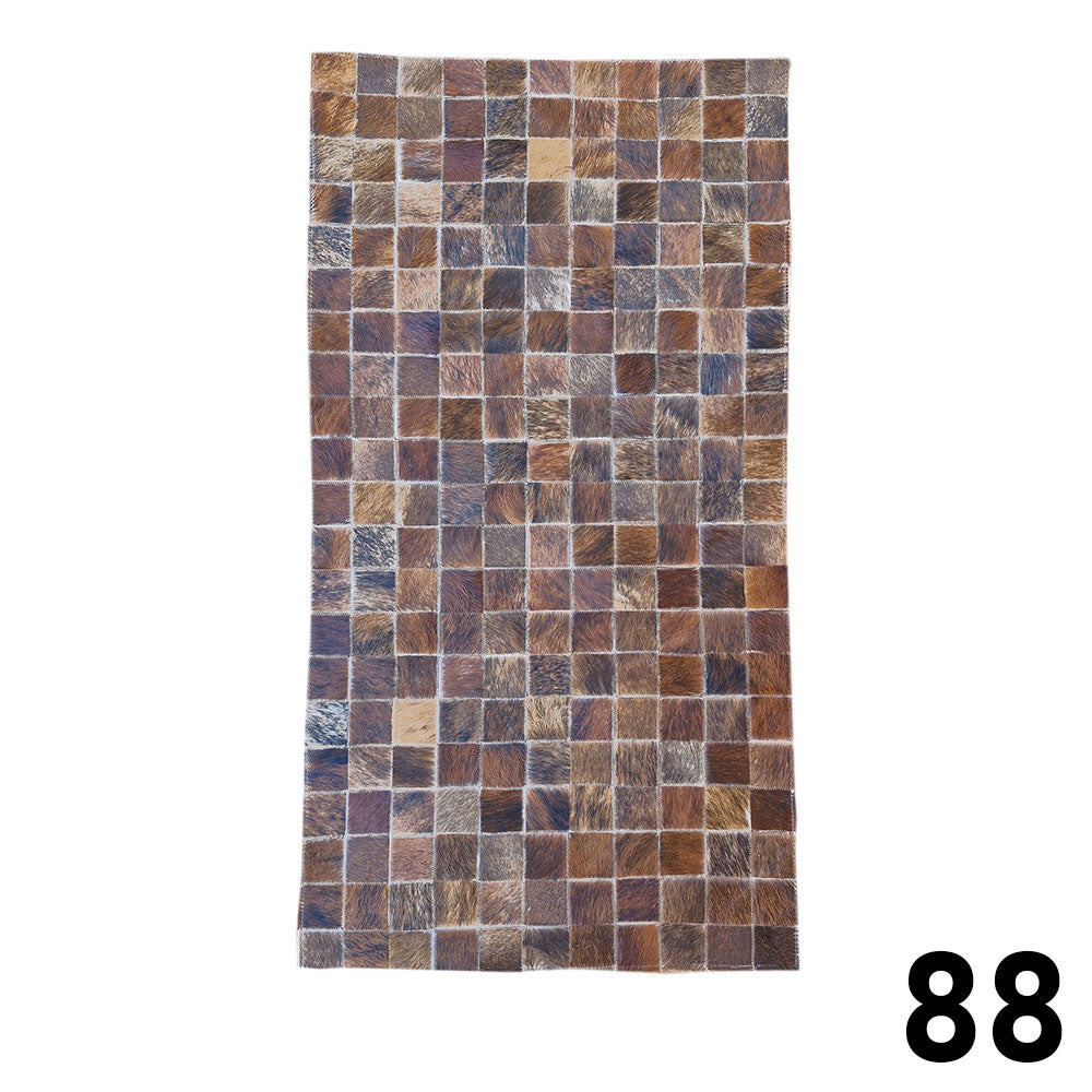 Mosaic Leather Patchwork Rug 3' x 1'5"