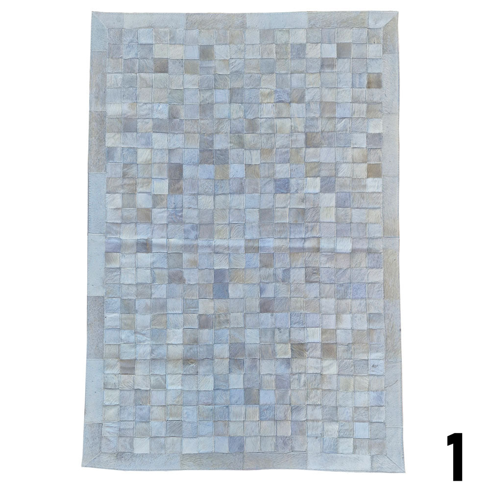 Mosaic Leather Patchwork Rug 3' x 4'9"