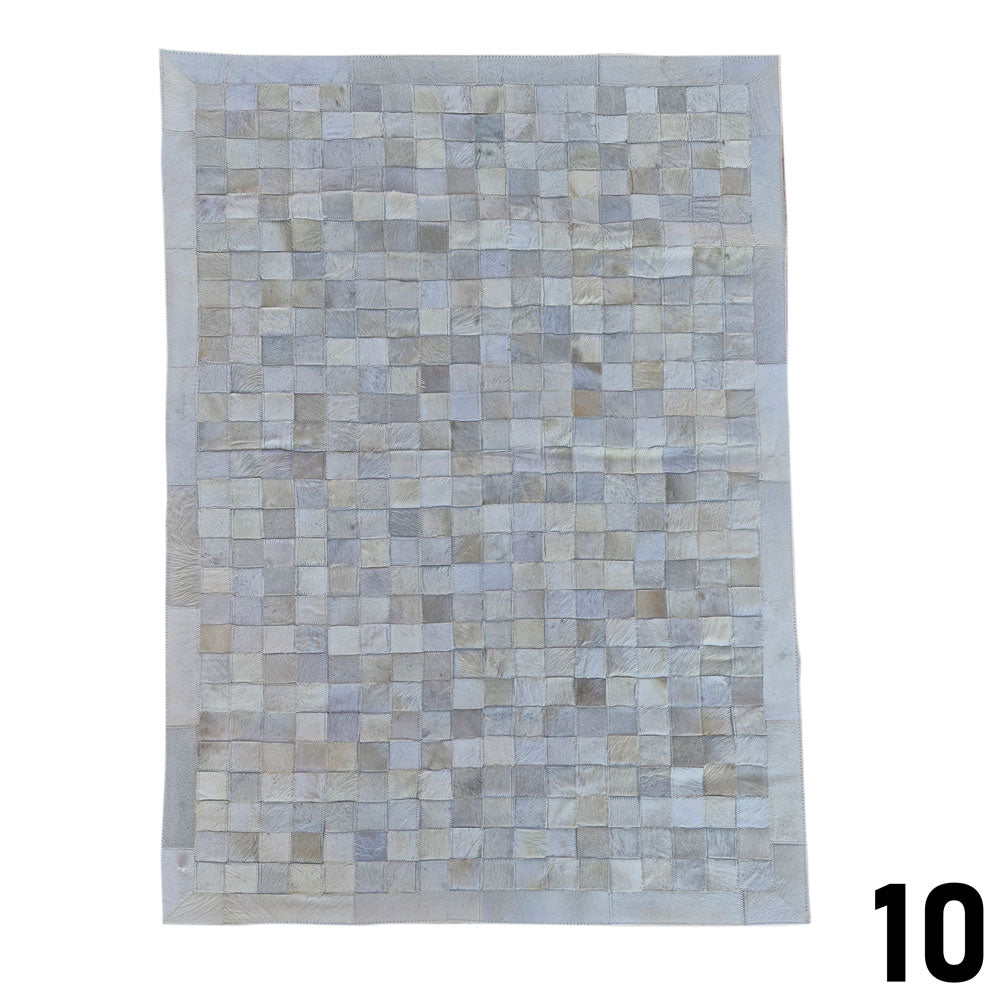 Mosaic Leather Patchwork Rug 3' x 4'9"