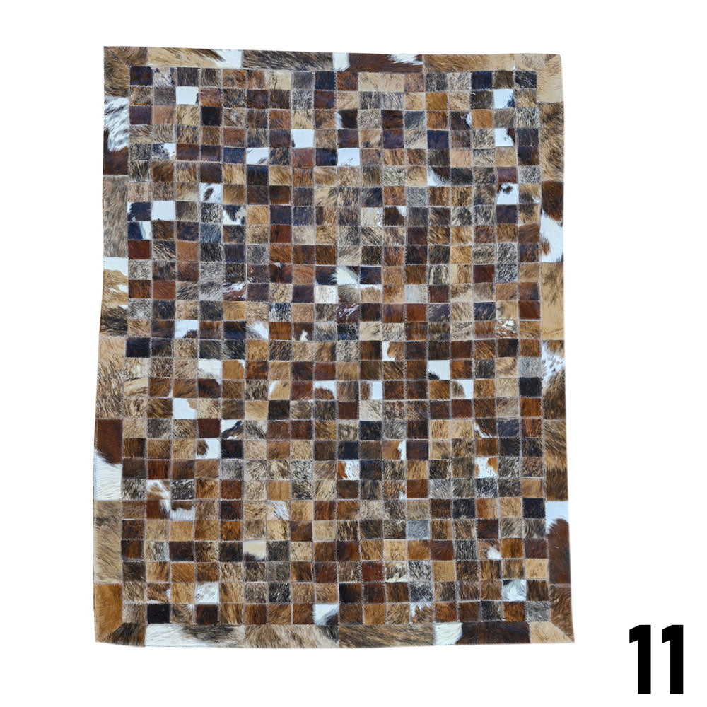 Mosaic Leather Patchwork Rug 3' x 4'9"