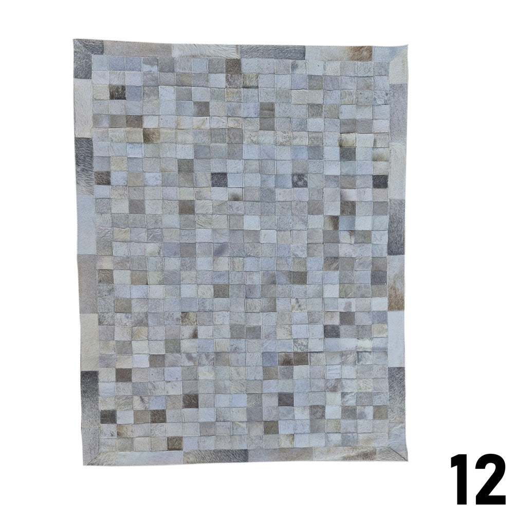 Mosaic Leather Patchwork Rug 3' x 4'9"