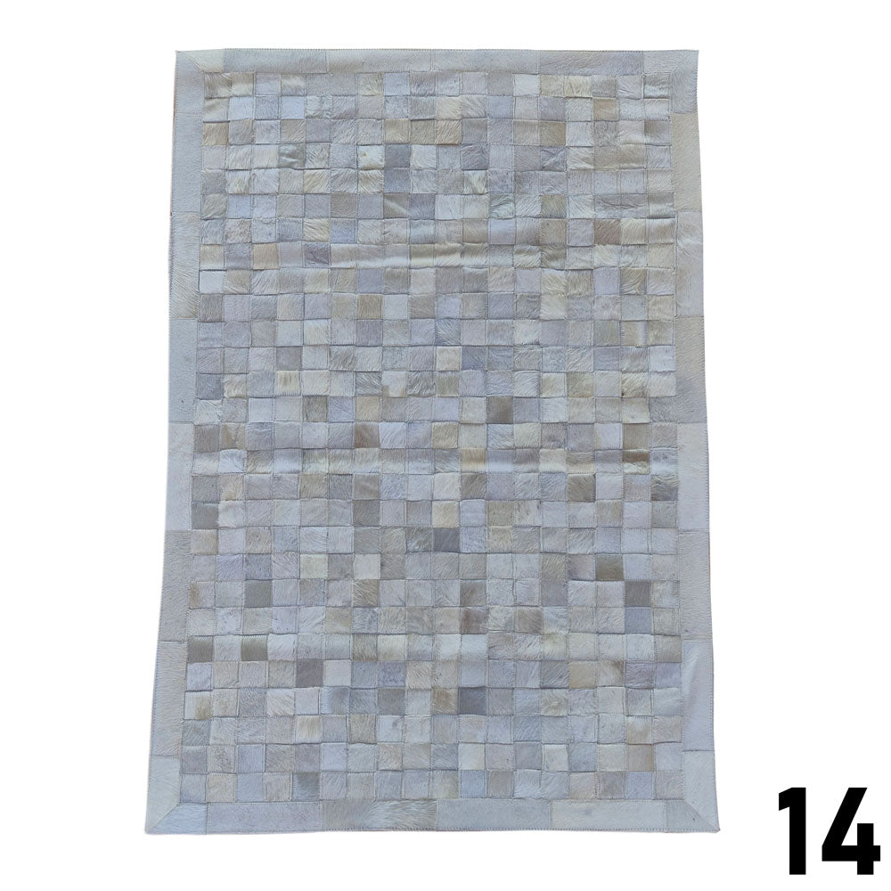 Mosaic Leather Patchwork Rug 3' x 4'9"