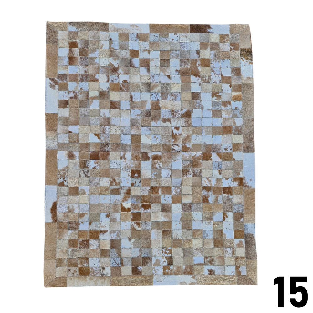 Mosaic Leather Patchwork Rug 3' x 4'9"