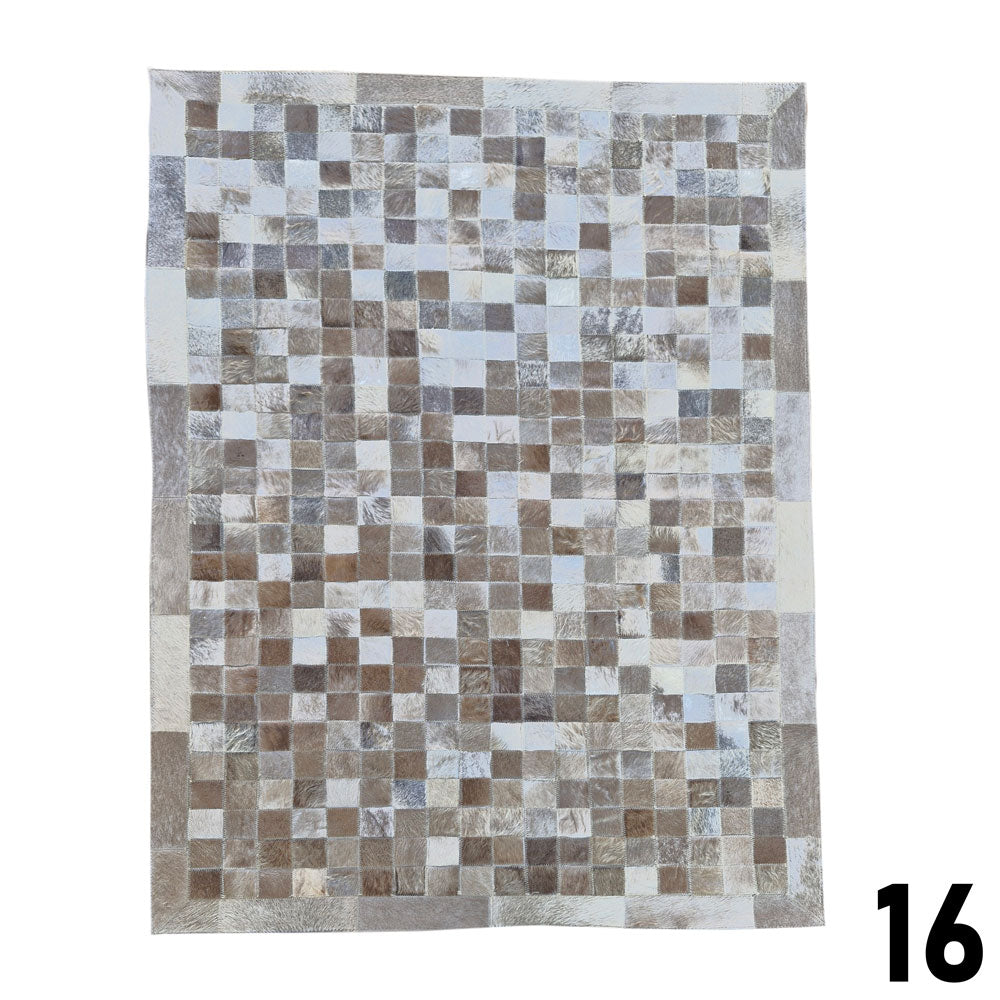 Mosaic Leather Patchwork Rug 3' x 4'9"