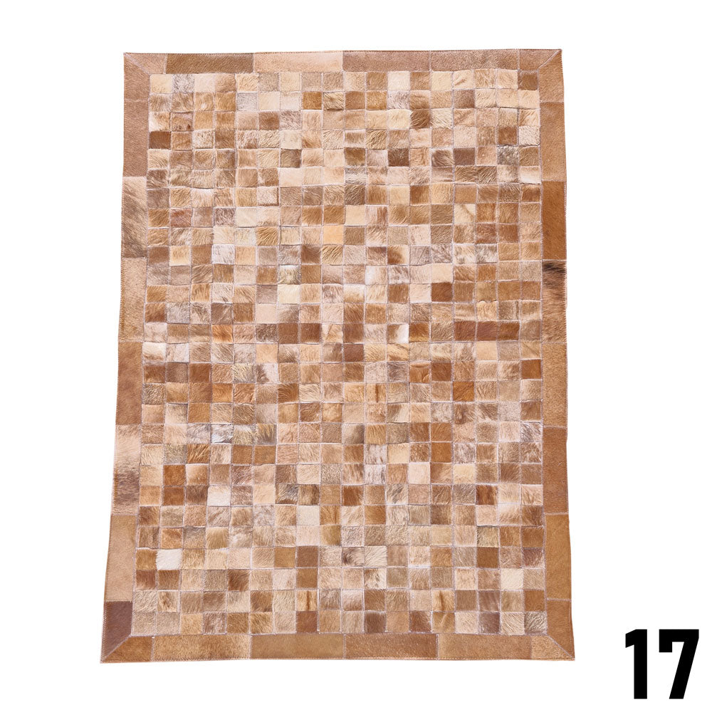 Mosaic Leather Patchwork Rug 3' x 4'9"