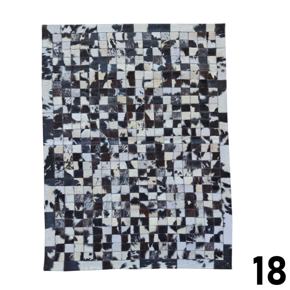 Mosaic Leather Patchwork Rug 3' x 4'9"