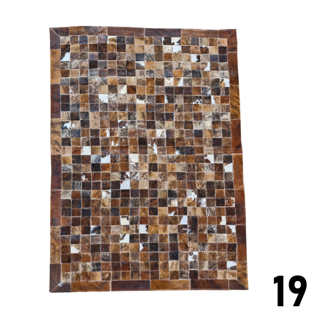Mosaic Leather Patchwork Rug 3' x 4'9"