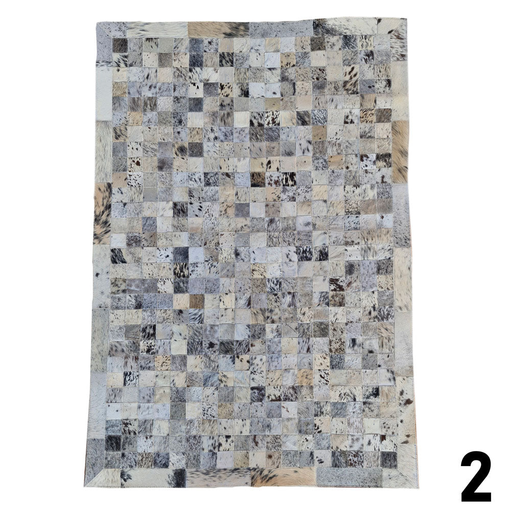 Mosaic Leather Patchwork Rug 3' x 4'9"