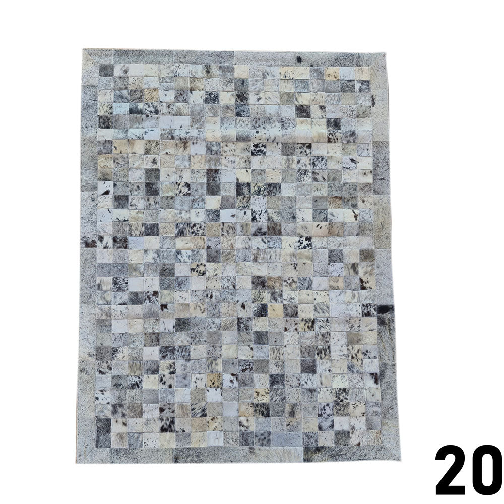 Mosaic Leather Patchwork Rug 3' x 4'9"